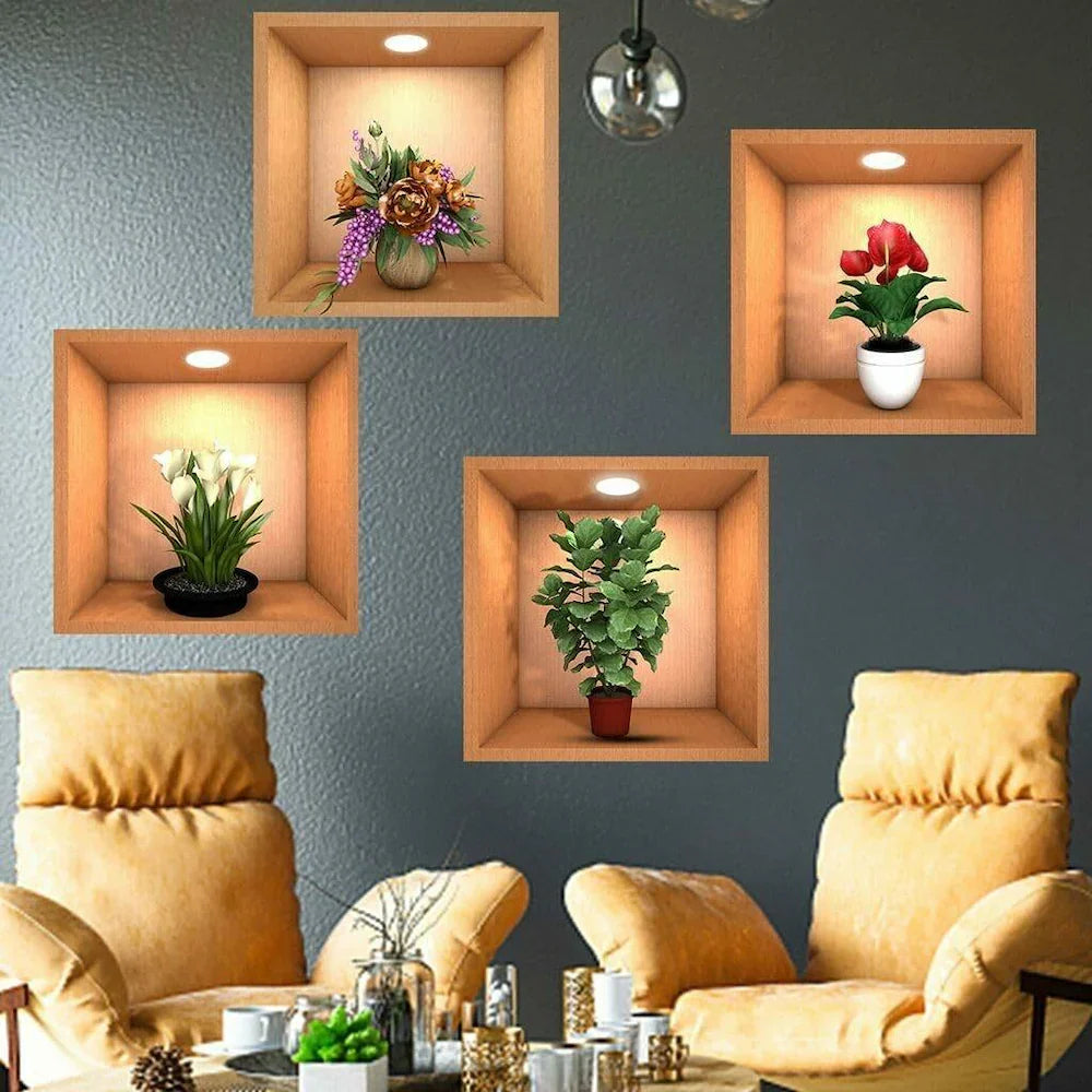 4Pcs 3D Wall Sticker